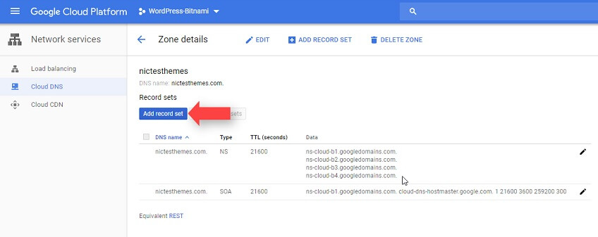 Agregar Records DNS Google Cloud