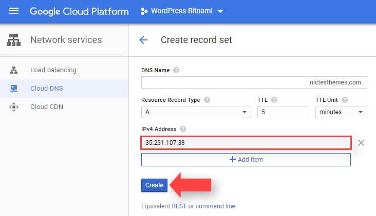 Agregar Registro DNS Tipo A Google Cloud