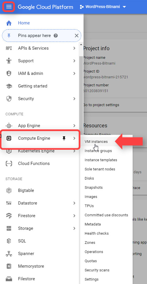 Ingresar VM Instances Compute Engine Google Cloud