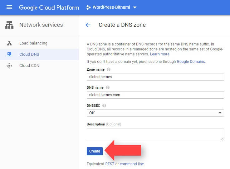 Asignar Nombre Zona DNS Google Cloud