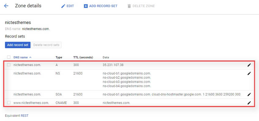 Registros DNS Google Cloud