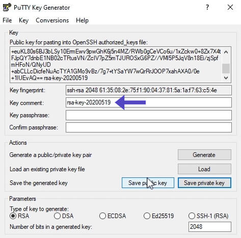 Copiar Usuario SSH Key PuTTY